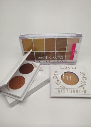 Набор для лица luvia highlighter wet n wild color icon luvia 2 pan eyeshadow1 фото