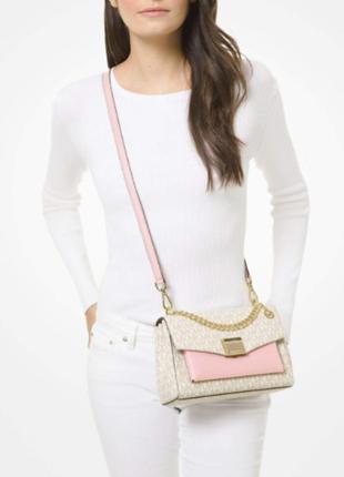 Молочна сумка через плече lita medium vanilla pink michael kors8 фото