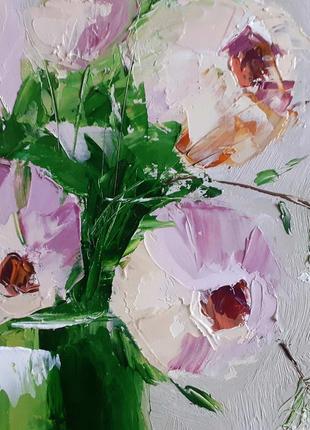 Картина олійними фарбами піони. квіти, абстрактні квіти, на подарунок3 фото