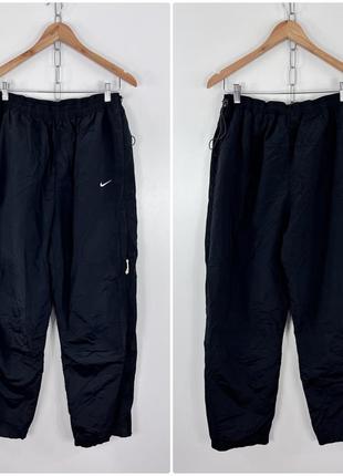 Vintage nike спортивные штаны drill y2k black swoosh logo