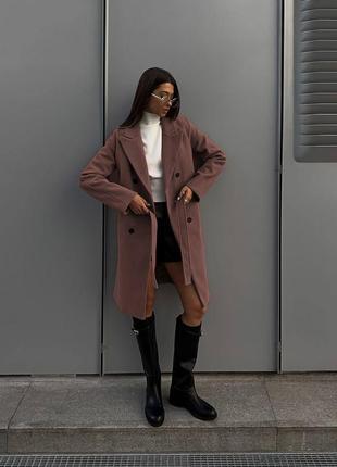 🔴 женское кашемировое пальто с поясом из качественного мягкого кашемира6 фото