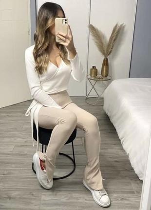 Штаны zara с разрезами