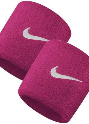 Напульсник nike swoosh wristbands 2 pk vivid pink/white osfm - n.nn.04.639.os1 фото