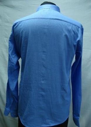 Рубашка мужская plenti лен, голубая стойка 3xl3 фото