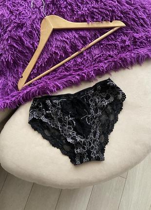Трусы трусики кружевные с рюшами прозрачные черные secret possessions h&m primark george