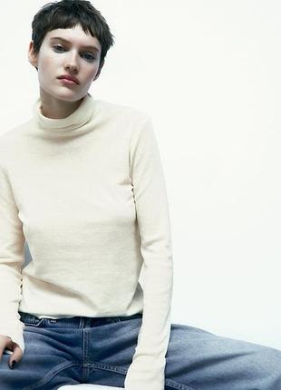 Тонка водолазка з домішкою вовни zara — s, m, l