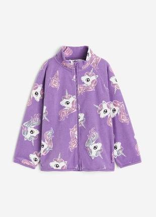 Флісова кофта для дівчинки h&m (эйч энд эм) єдиноріг
