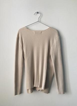 Люкс свитер на запах лондонского бренда paisie айвори кремовый бежевый джемпер в рубчик с запахом5 фото