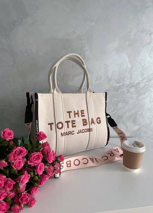 Женская сумка marc jacobs tote bag  качественная текстиль шоппер