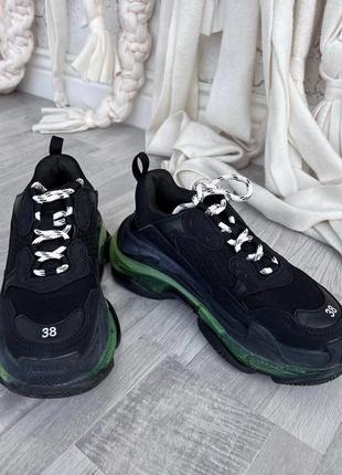 Кросівки balenciaga triple s gray red blue