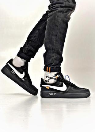 Nike air force 1 low black, мужские кроссовки найк