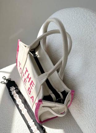 Красивая яркая сумка marc jacobs tote bag  популярная модель текстиль5 фото