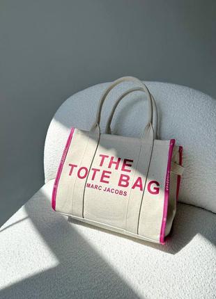 Красивая яркая сумка marc jacobs tote bag  популярная модель текстиль7 фото
