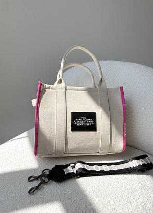 Красивая яркая сумка marc jacobs tote bag  популярная модель текстиль4 фото