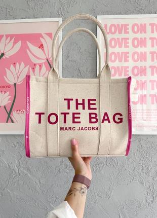 Красивая яркая сумка marc jacobs tote bag  популярная модель текстиль6 фото