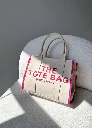 Красивая яркая сумка marc jacobs tote bag  популярная модель текстиль2 фото