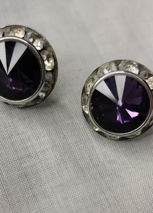 Сережки сша елементи swarovski стрази ріволі австрія вінтаж