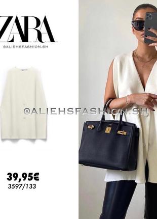 Новый удлиненный теплый свободный жилет zara6 фото