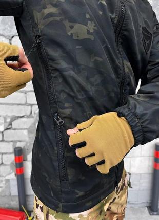 Куртка тактическая, softshell black мультикам, осень.7 фото