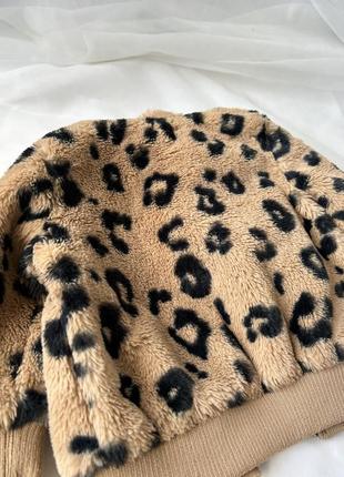 Куртка шубка с капюшоном леопард 12-18-246 фото