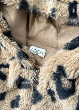 Куртка шубка з капюшоном леопард 12-18-242 фото