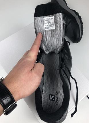 Мужские термо кроссовки salomon gore-tex серые с черным6 фото