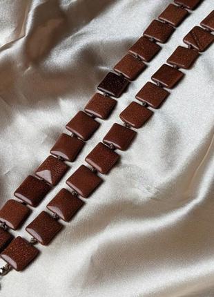 Намисто з натурального каміння авантюрин