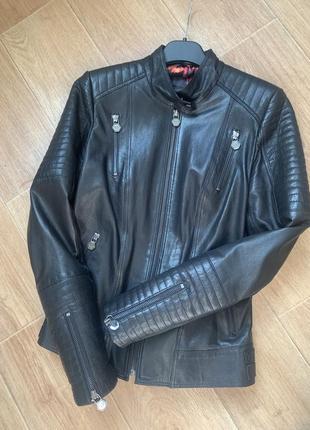 Куртка кожаная косуха натуральная кожа philipp plein оригинал