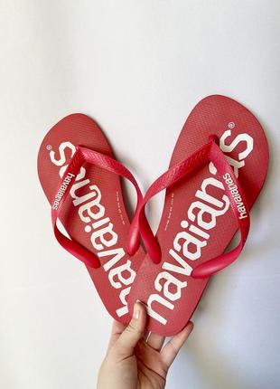 Вʼєтнамки червоні havaianas 28 см лого пляжні резинові гумові шльопанці