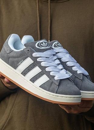 Мужские кроссовки adidas campus grey white 40-41-42-43-44-45