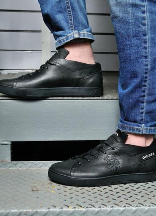 Кеды кроссовки мужские кожаные Lacoste Black кеды