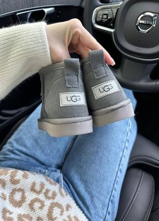 Жіночі замшеві уггі ugg ultra mini grey suede3 фото