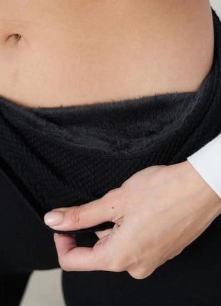 Лосины бесшовные утепленные на меху черные с утяжкой