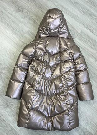 Теплый зимний пуховик, куртка, пальто из водонепроницаемой плащевки антигряз 122-1528 фото