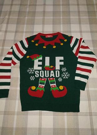 Новогодний свитер, джемпер эльфийка/эльф 48р.