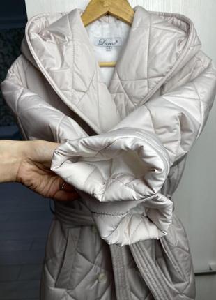 Теплое двубортное пальто larex-туречна, на синтепоне с капюшоном4 фото