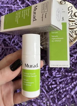 Омолоджувальна сироватка для обличчя з ретинолом murad resurgence retinol youth renewal serum, 10 ml