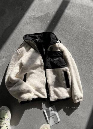 Топовая мужская плюшевая куртка стон айленд с патчем stone island стильная теплая мишка осенняя