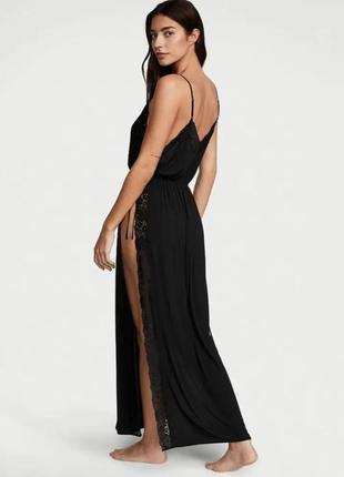 Платье-комбинация lace trim slip от victoria's secret - black2 фото