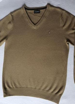 Golfine стильный тонкий, но теплый свитер пуловер 100% шерсть мериноса
