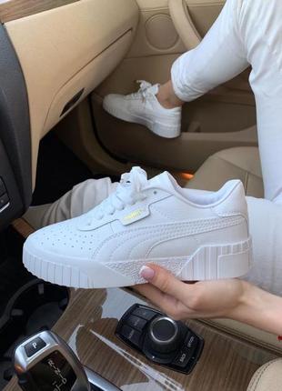 Жіночі кросівки, чоловічі puma cali white, білі, пума калі, кеди низькі