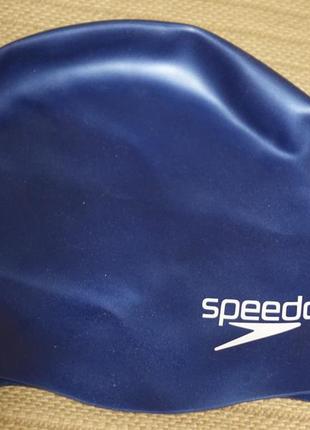 Перламутрово синяя силиконовая шапочка для плаванья speedo англия 55/56 р.2 фото