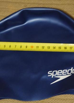 Перламутрово синяя силиконовая шапочка для плаванья speedo англия 55/56 р.6 фото