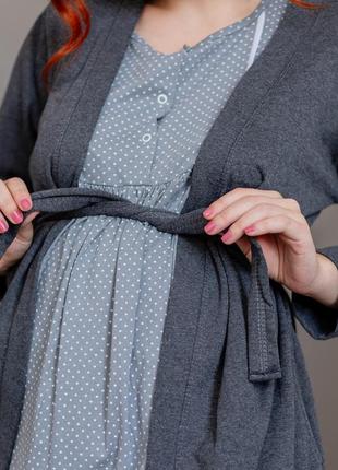 Комплект 2в1 халат, нічна сорочка для вагітних 52-542 фото