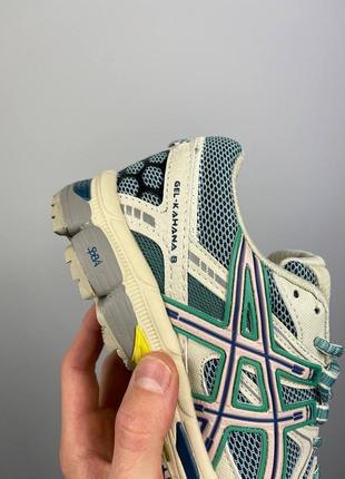 Женские бежевые кожаные кроссовки asics gel kahana 8 «beige green’ 1011b109-3008 фото