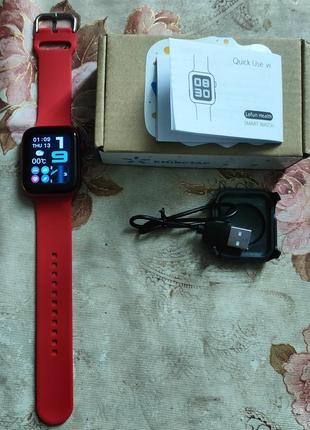 Стильний смарт годинник t83 smartwatch red3 фото
