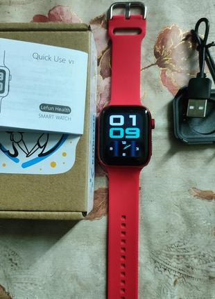 Стильний смарт годинник t83 smartwatch red2 фото