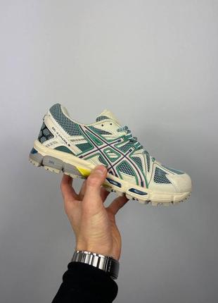 Чоловічі бежеві шкіряні кросівки asics gel kahana 8 ‘beige green’ 1011b109-300