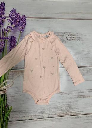 Фирменный бодик боди блуза блузка ovs итальялия персиковый розовый для девочки4 фото