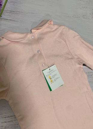 Фирменный бодик боди блуза блузка ovs итальялия персиковый розовый для девочки5 фото